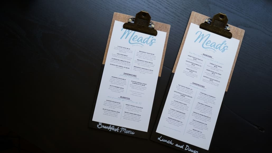 View of a restaurant menus with prices set for increase in profits