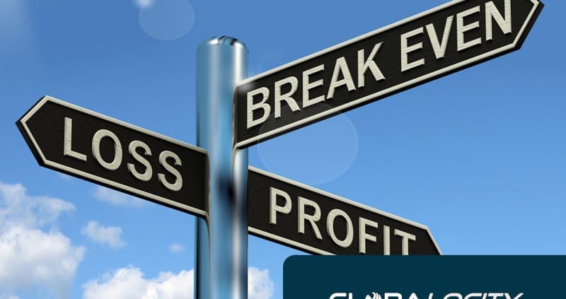 a sign with profit and loss