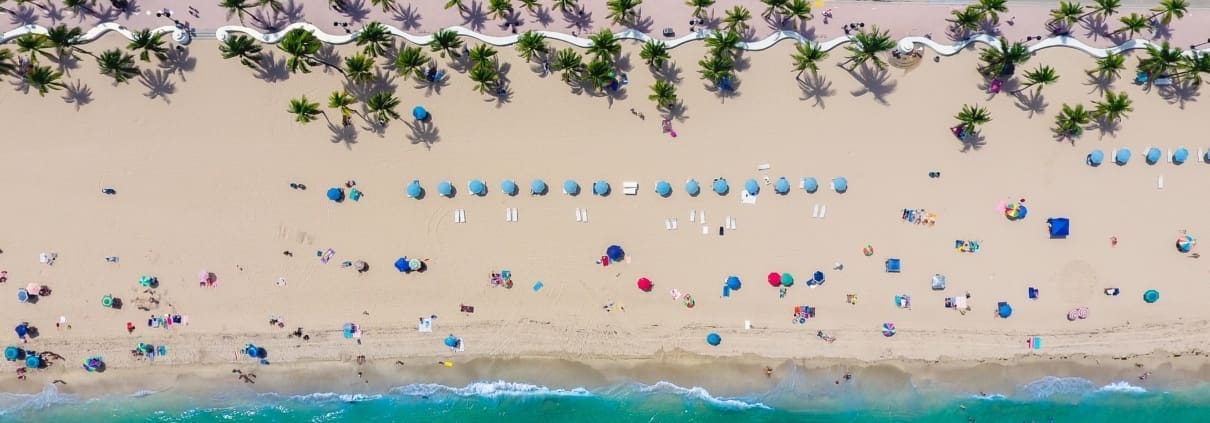 an aerial view of a beach