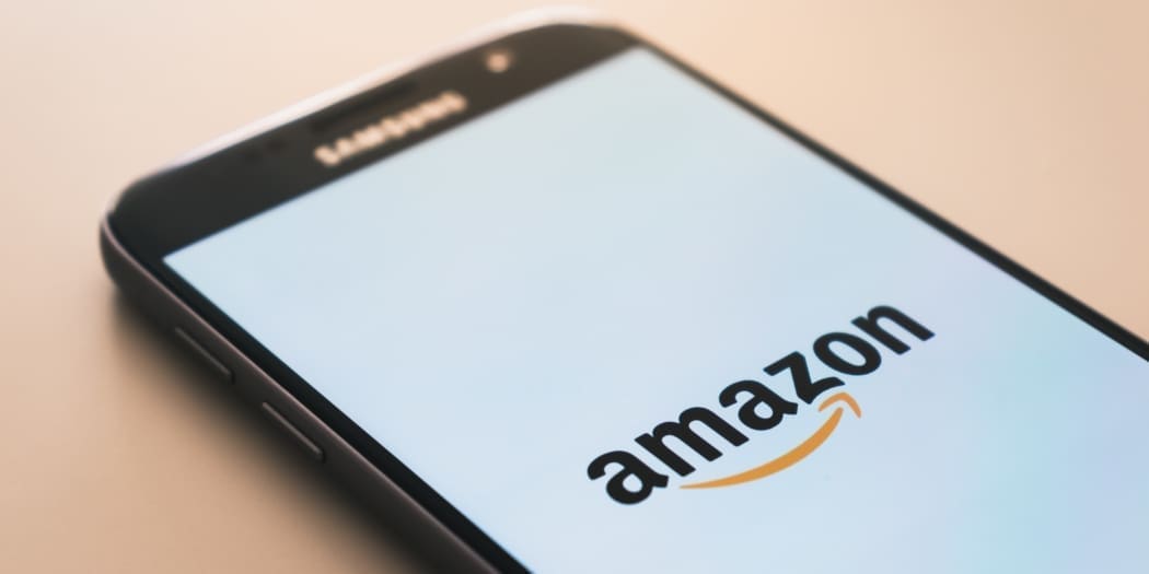 A phone with amazon logo