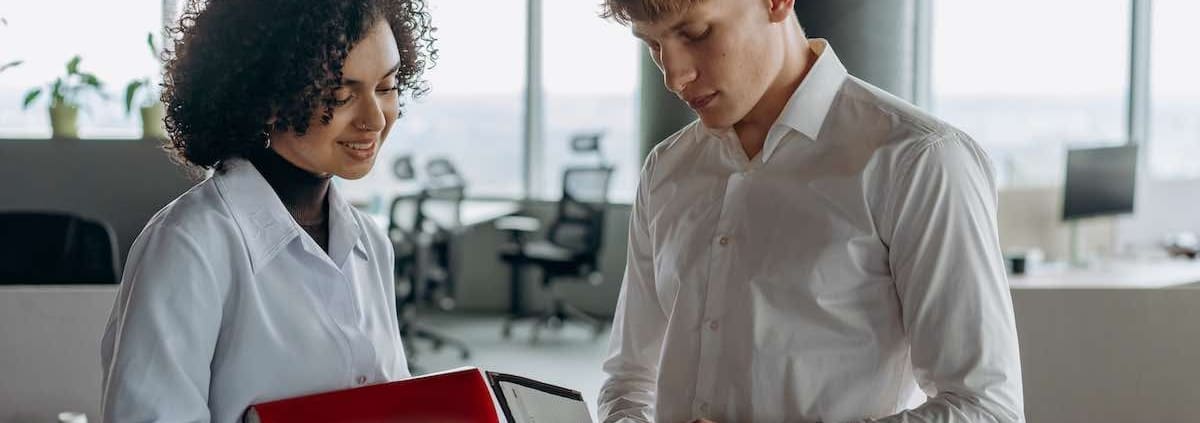 two people in an office