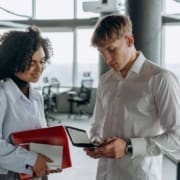 two people in an office