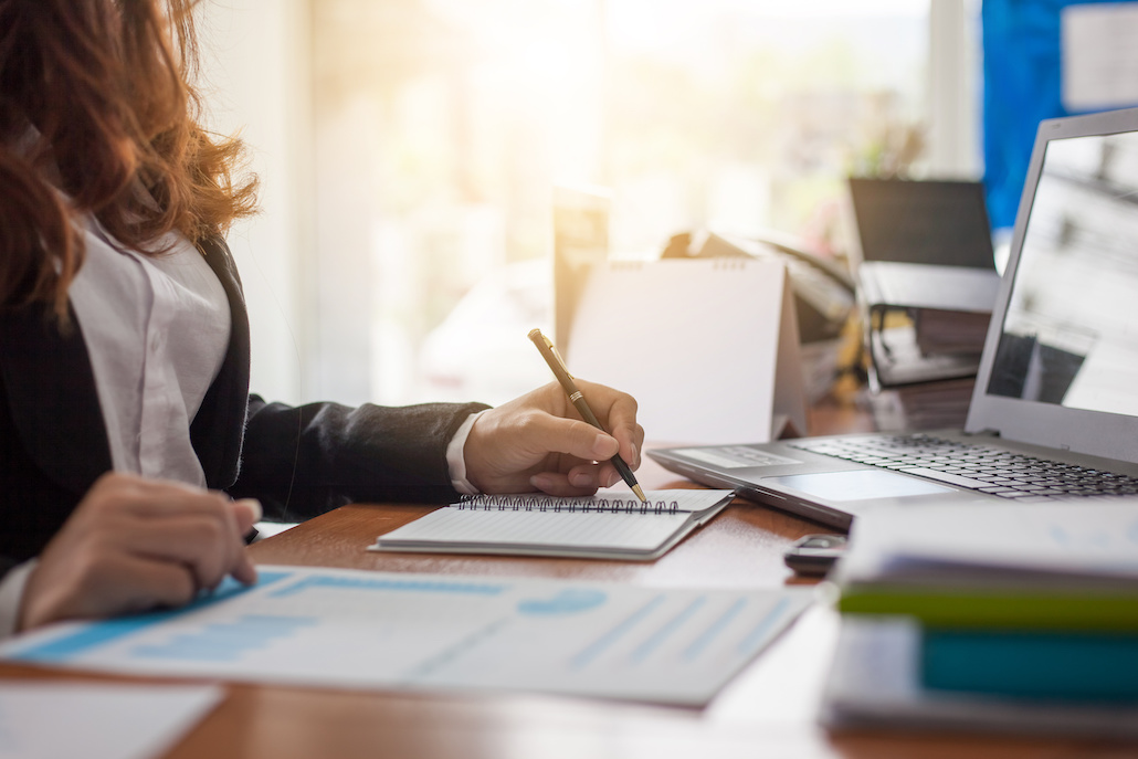 Small business woman working on bookkeeping