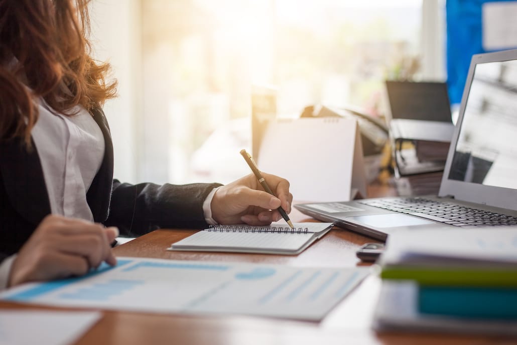 Small business woman working on bookkeeping