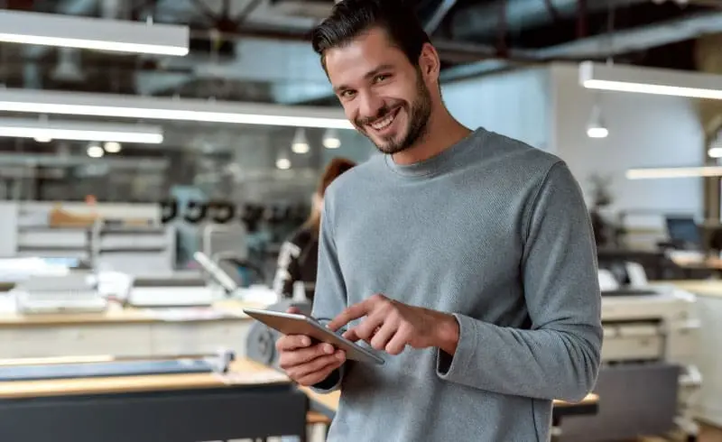 a store owner in a print shop