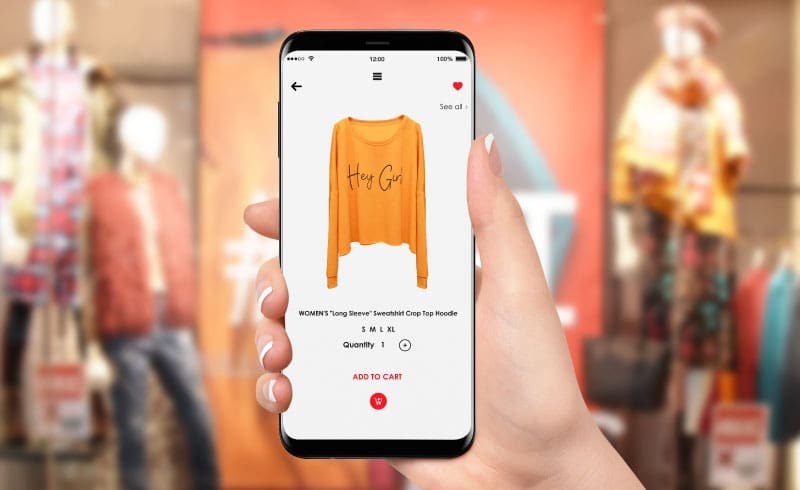 a phone with product images