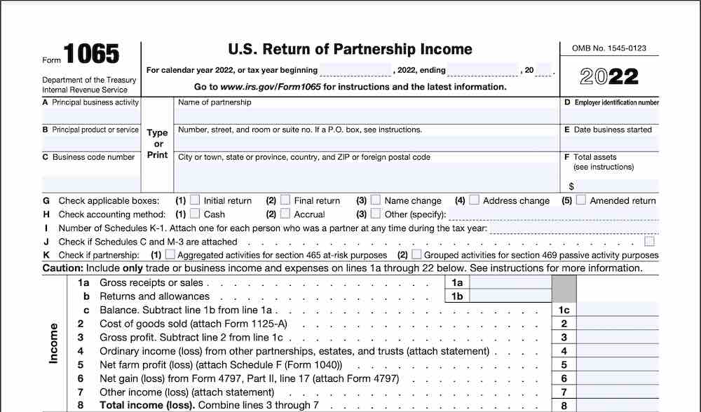 partnership form 1065 example