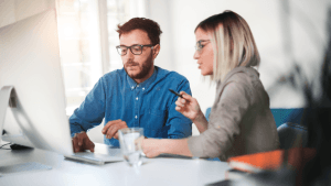 small business owners going over their finances