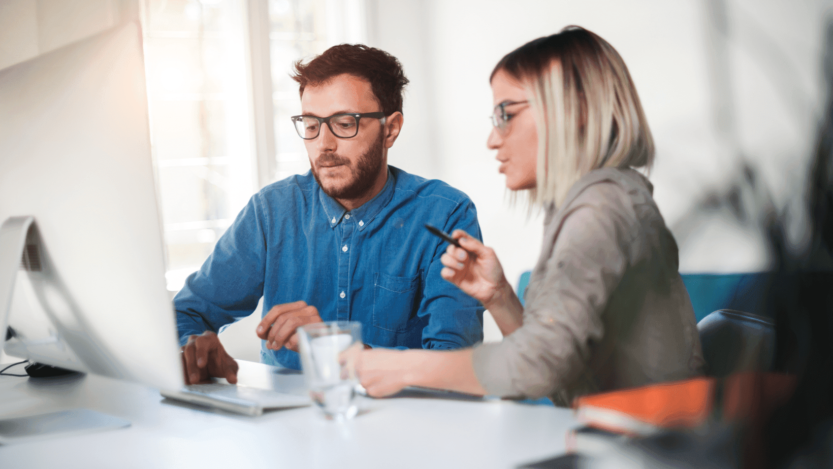 small business owners going over their finances