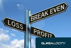 a sign with profit and loss