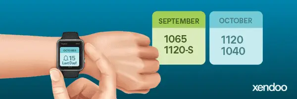 A person setting an Apple Watch with a tax deadline