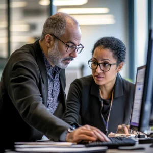 Business owners filling out the BOI Report