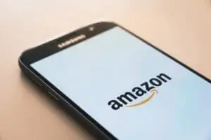 A phone with amazon logo
