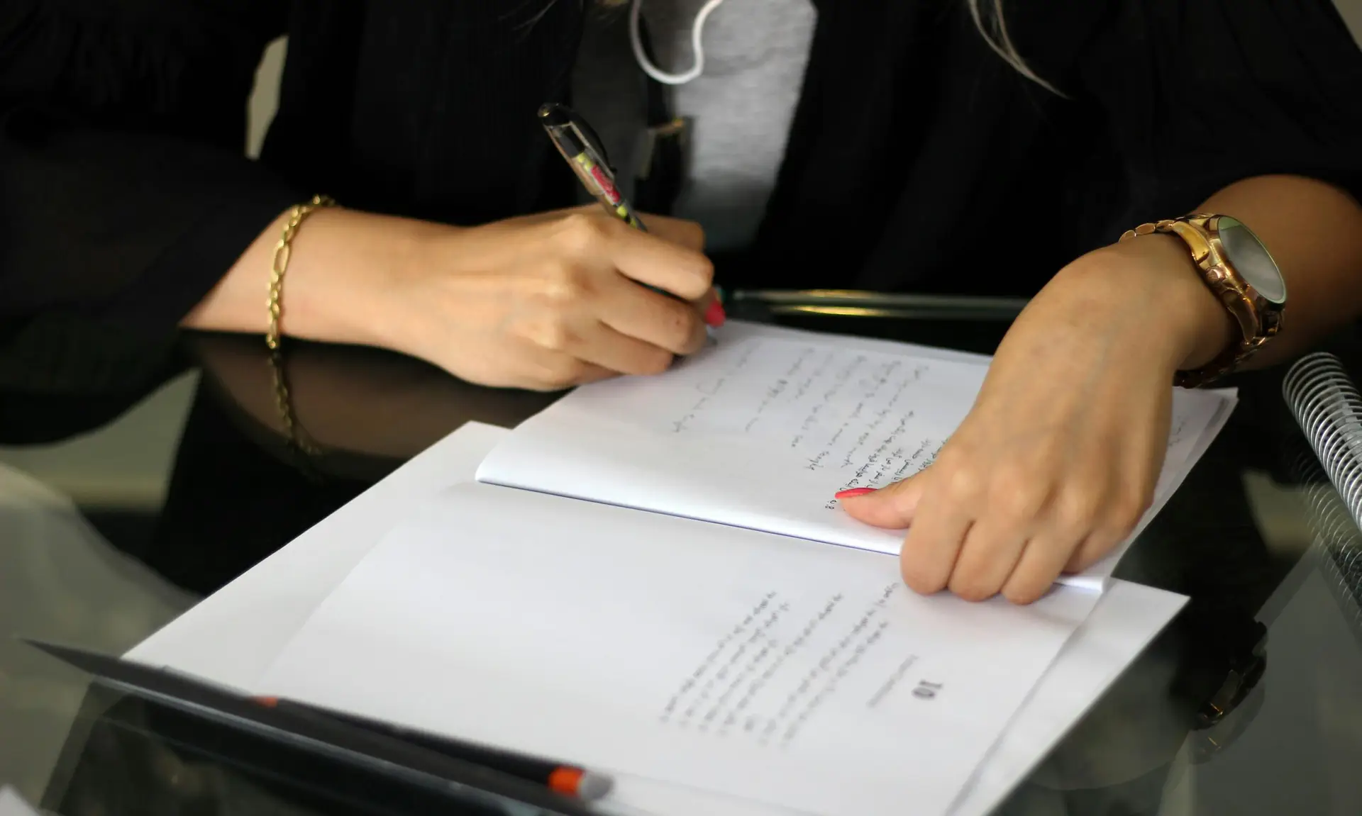 a woman doing her bookkeeping